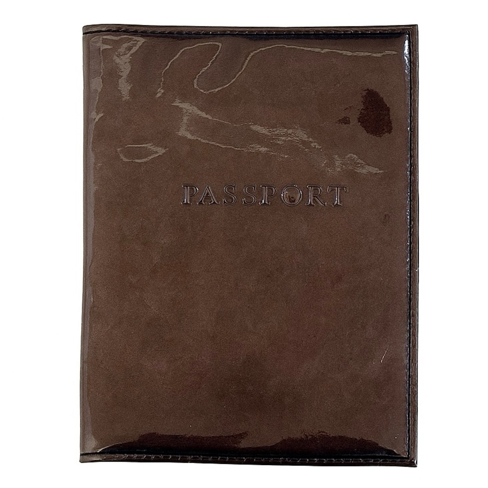 Henri Bendel Brown Patent Leather Passport Holder